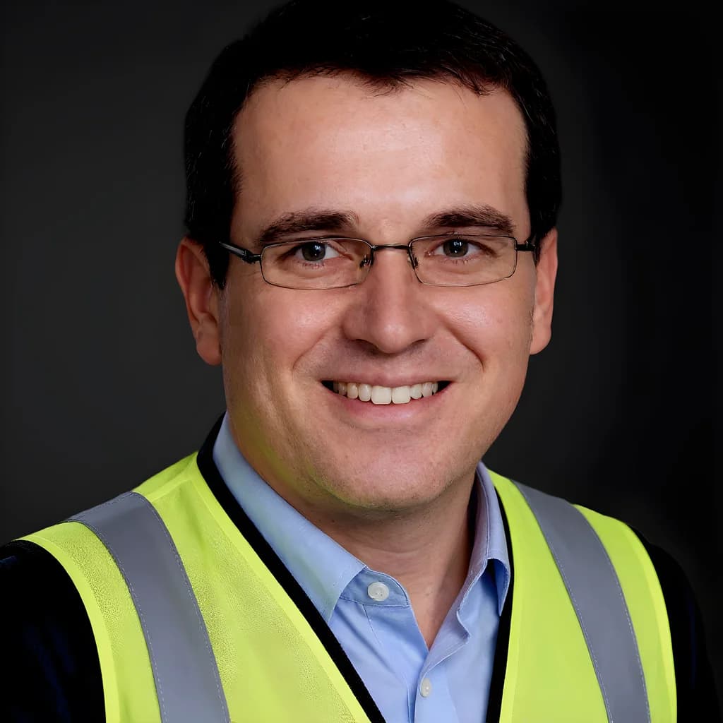 Professional headshot on a solid black background