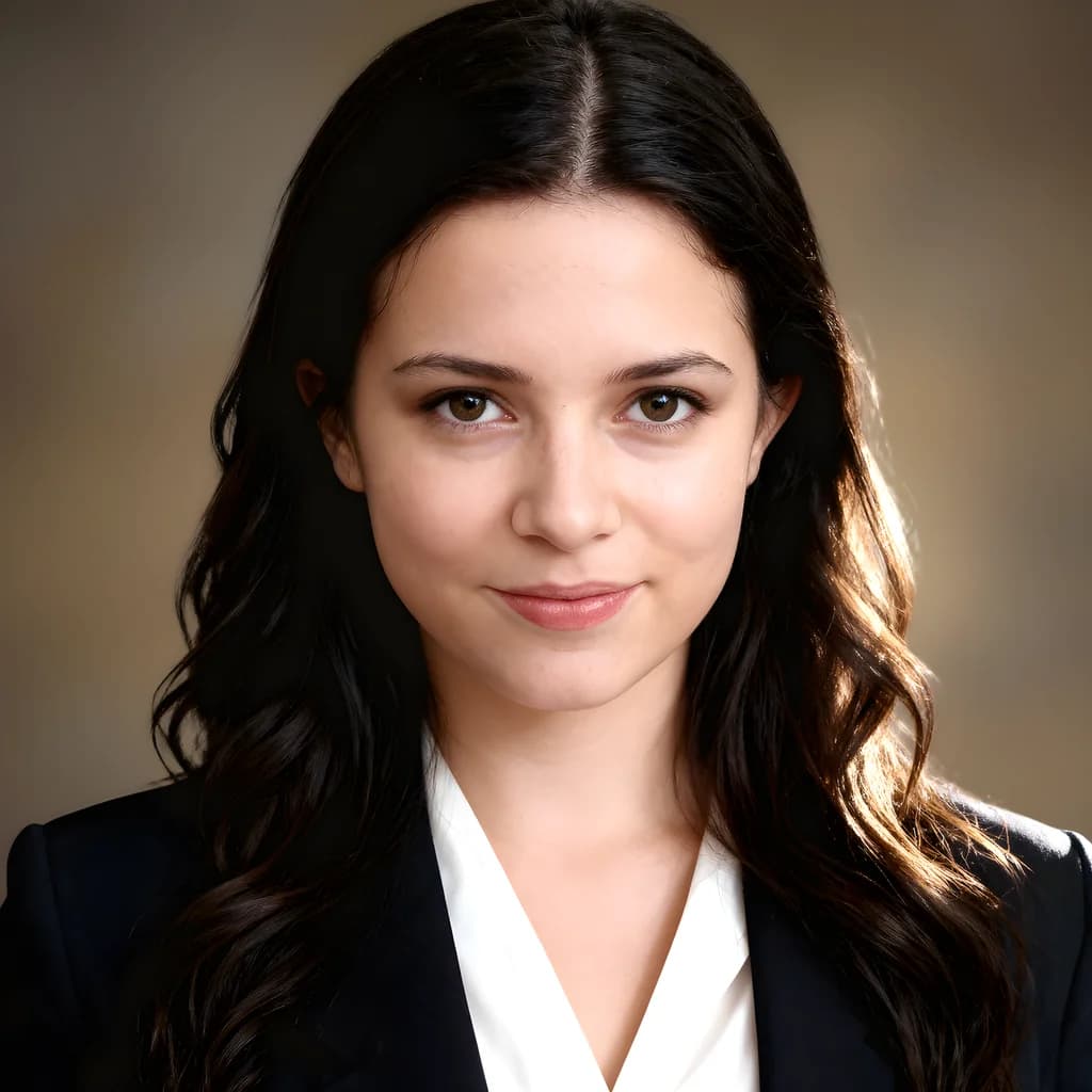 Professional headshot with a warm blurred background