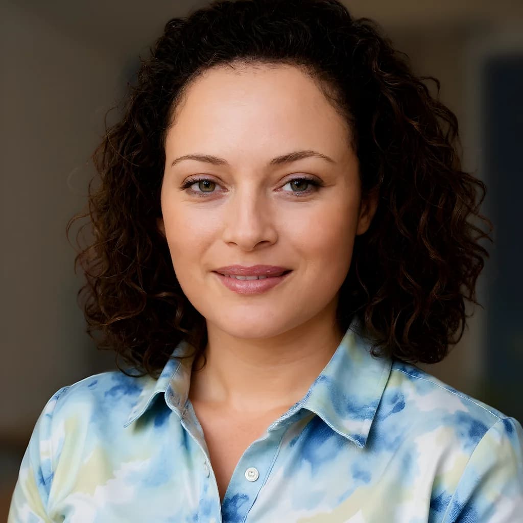 Approachable headshot with a softly blurred indoor background