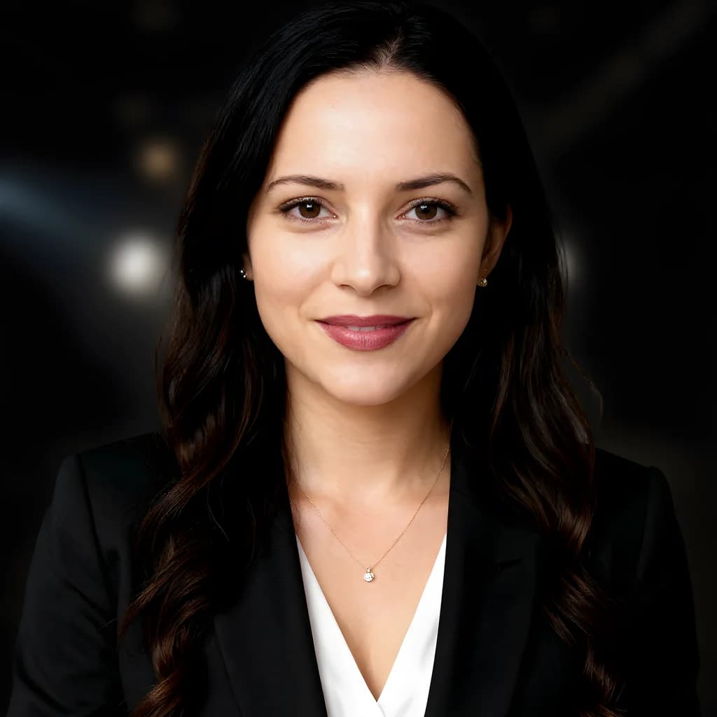 Professional headshot on a true black studio background