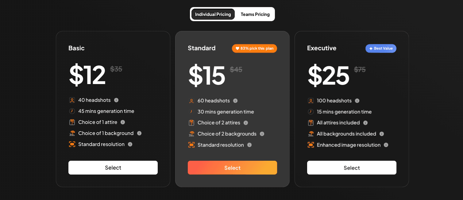 Aragon individual packs — $12 / $15 / $25 promo